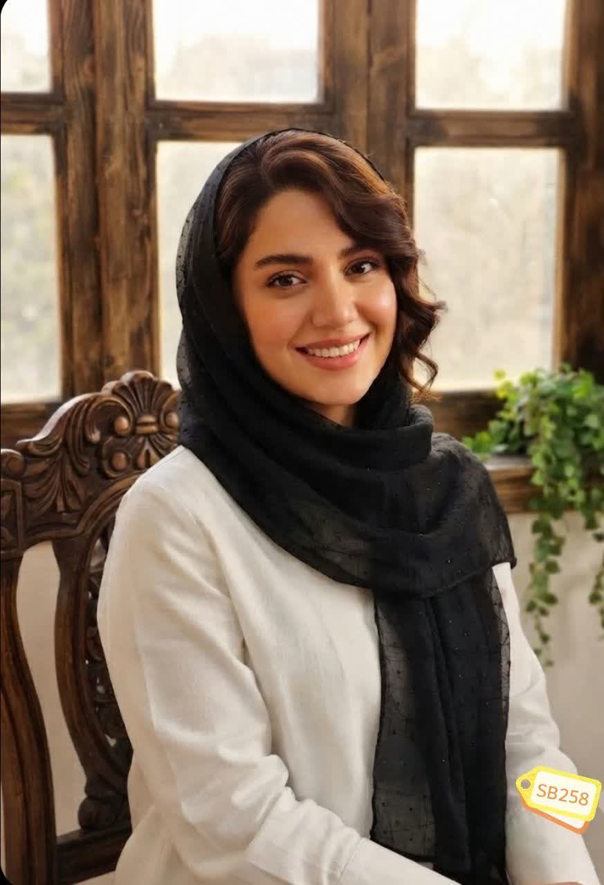 شال مشکی حریر ابریشم وارداتی