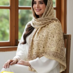 روسری کرپ شکری مجلسی طرحدار وارداتی