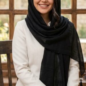 شال مشکی شانتون منگوله دار وارداتی