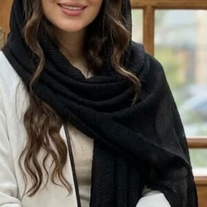 شال مشکی سی اسکارف برشکا شاین دار