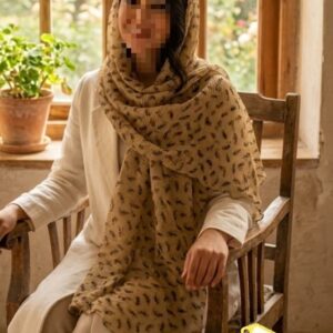 شال لبه موجی دالبر حریر شنی وارداتی