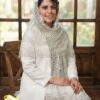 شال تور سفید طلایی عروس عنکبوتی موجی
